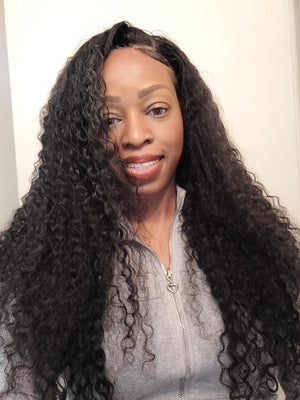 Curly Loose Kinks Virgin Hair Frontal Unit